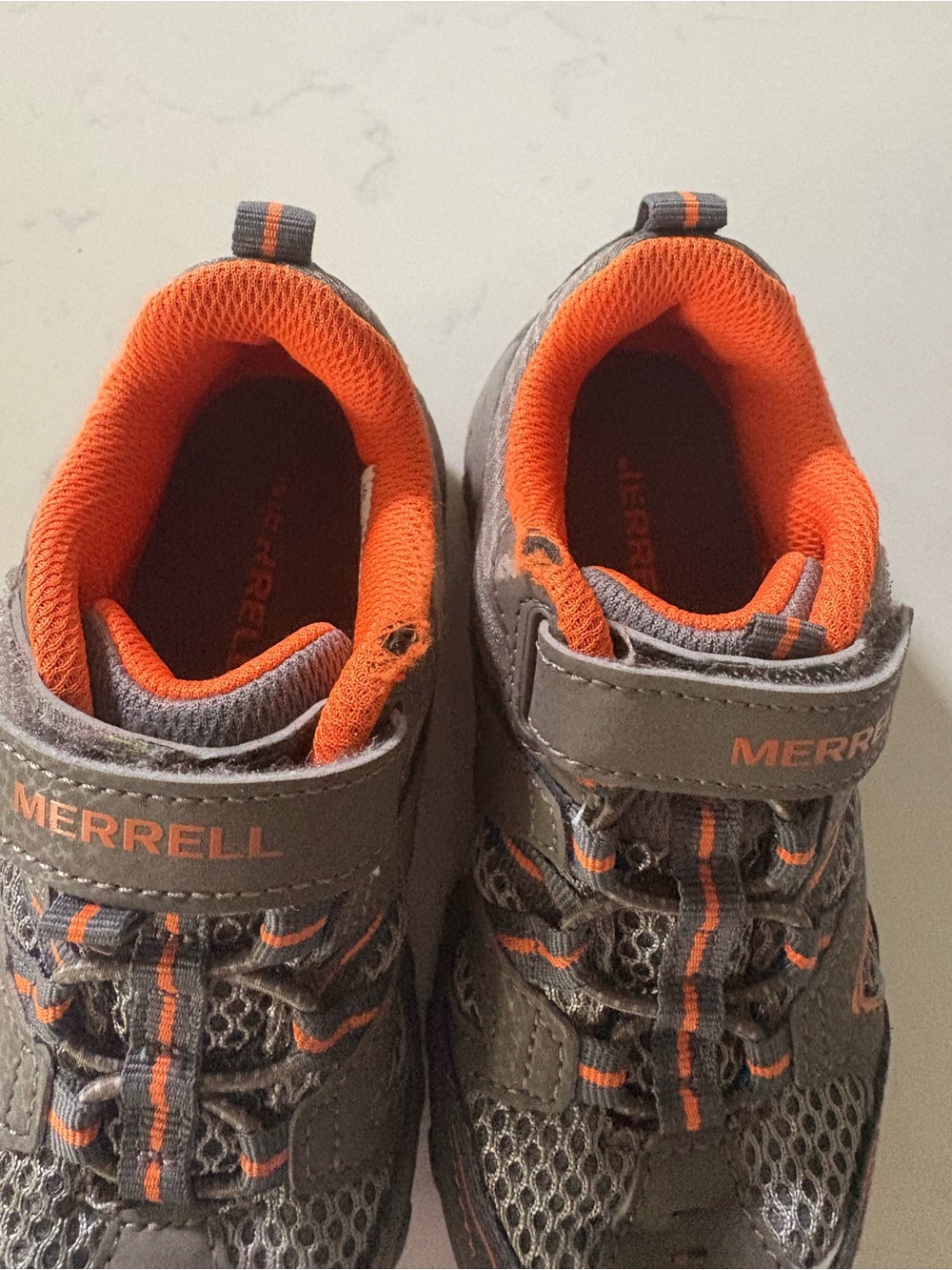 Merrell Kids Gray and Orange Slip-On Athletic Sneakers - Picture 14 of 16